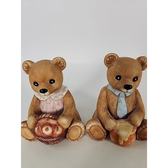 HOMCO CERAMIC BEAR BOY w/HONEY POT & GIRL w/APPLE BASKET FIGURINES #1405 - Picture 15 of 15